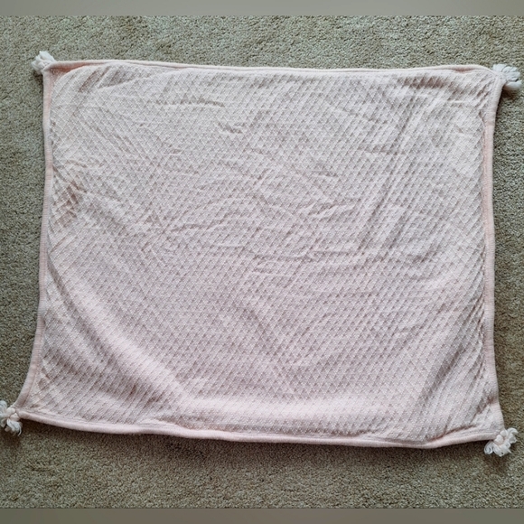Pottery Barn Kids Luxe Pink/Whitr Cable-Knit Sherpa Baby Girl Blanket - Picture 1 of 3